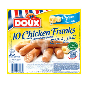 Doux Chicken Franks Cheese  400g