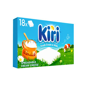 Kiri Spreadable Cream Cheese Squares 18 portions 324g