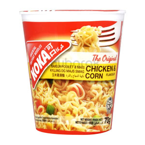 Koka Cup Instant Noodles Chicken & Corn Flavour 70g